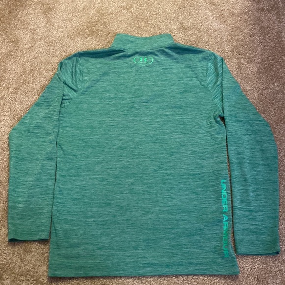 Under Armour Neon Green 1/4 Zip Running Top - Picture 4 of 7